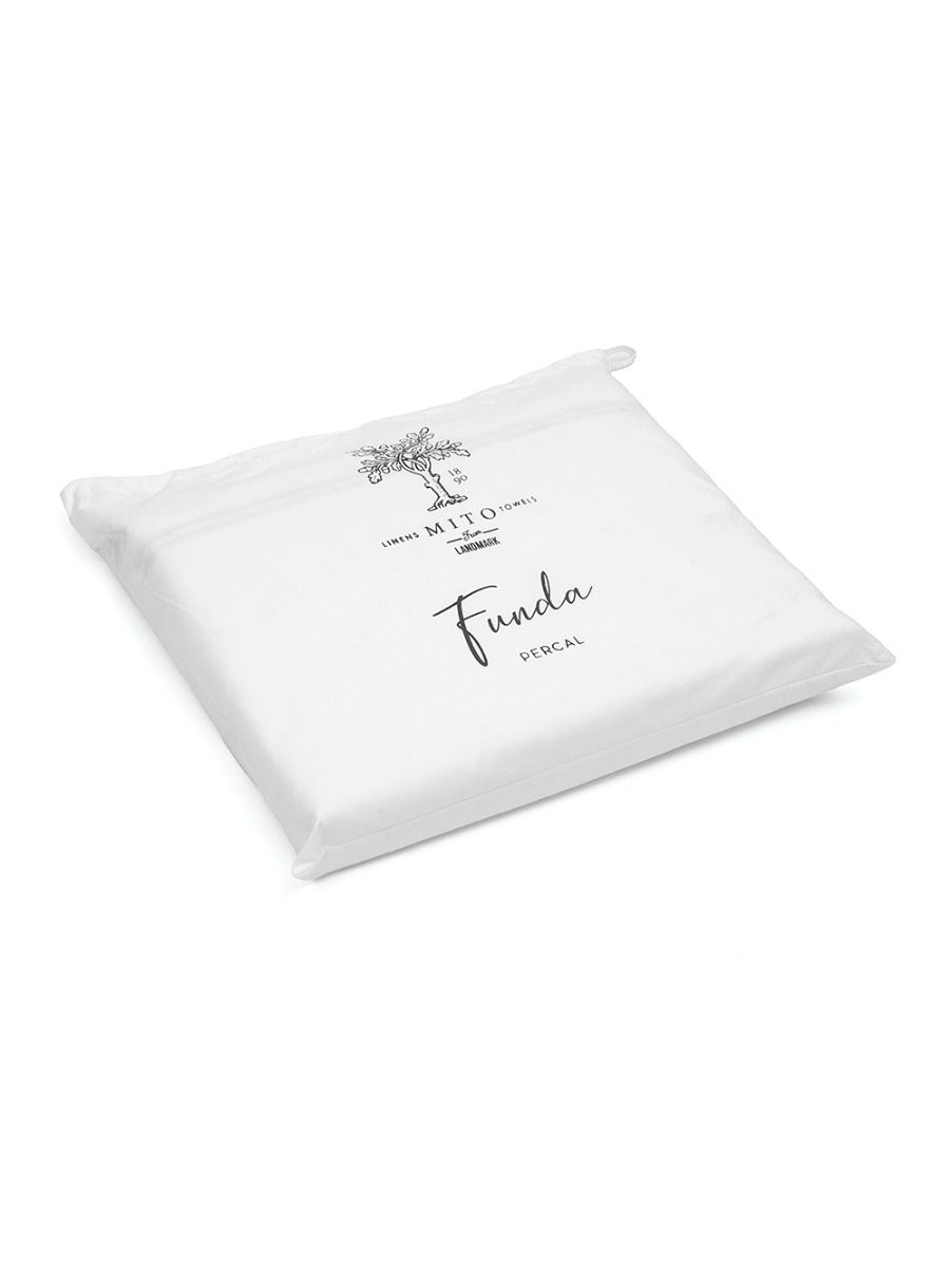 FUNDA DE EDREDON PERCAL BORDADO QUEEN BEIGE
