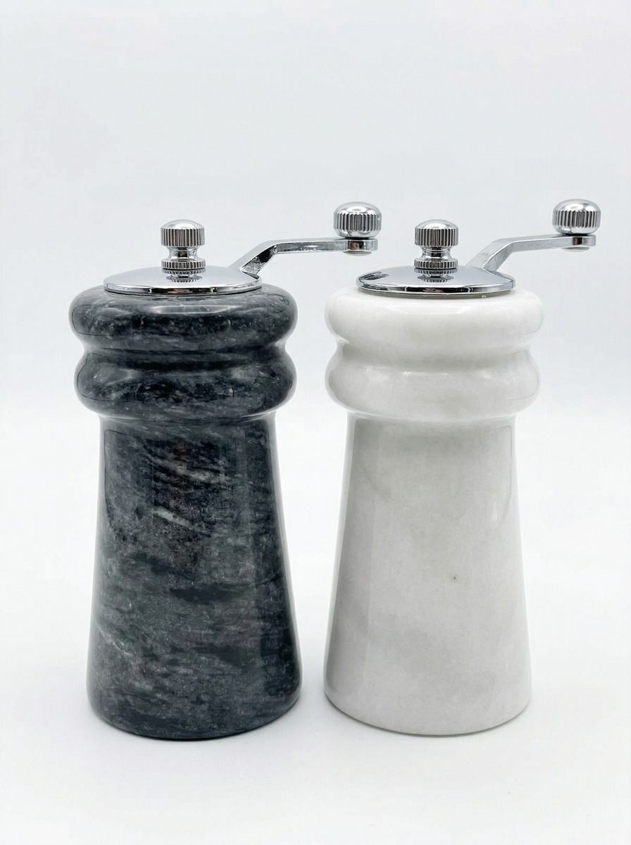 MOLINILLO SALERO Y PIMENTERO ARLO MARBLE WHITE & GREY