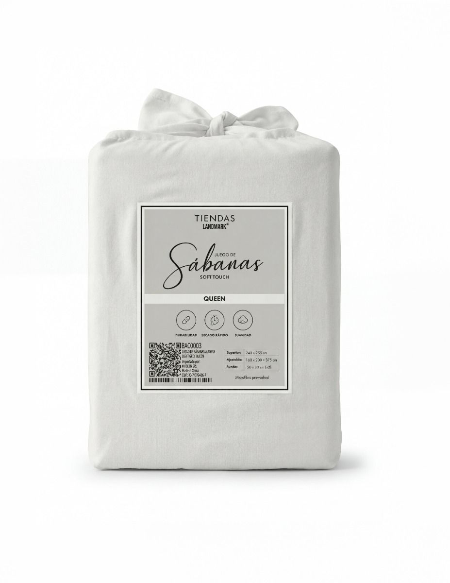 JUEGO DE SABANAS AURORA LIGHT GREY SUPER KING