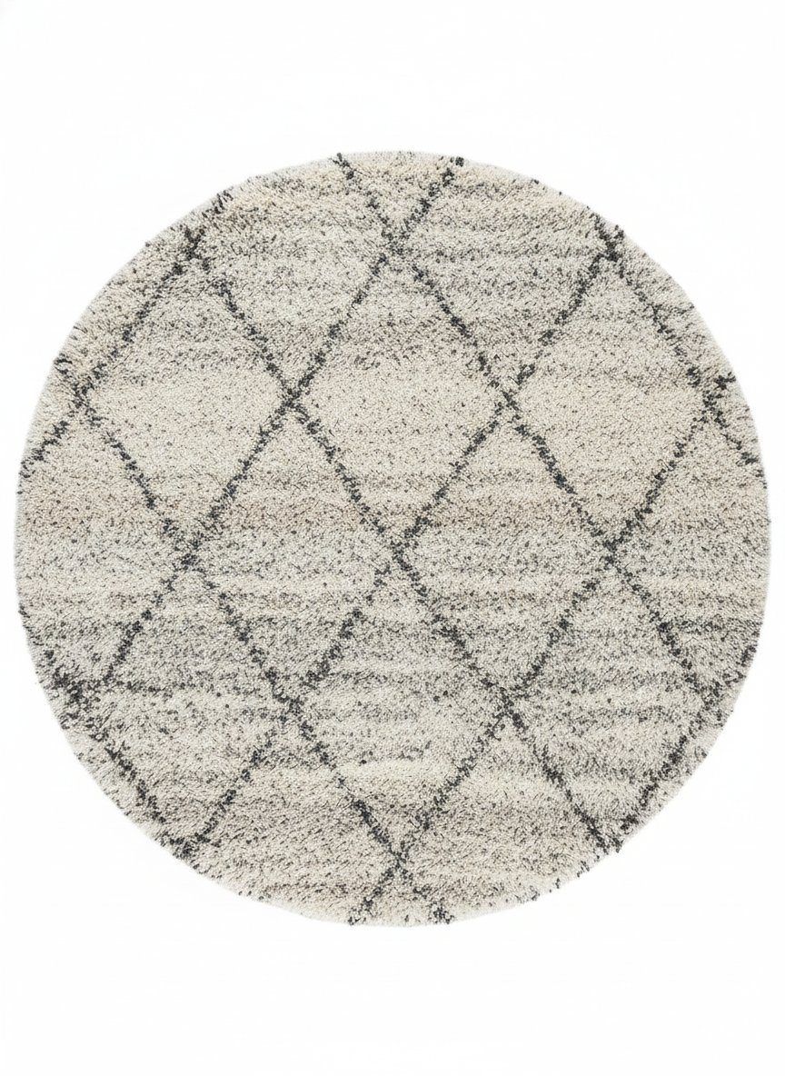 SHAGGY BRUMA MARROQUI ROUND GREY/IVORY 236D