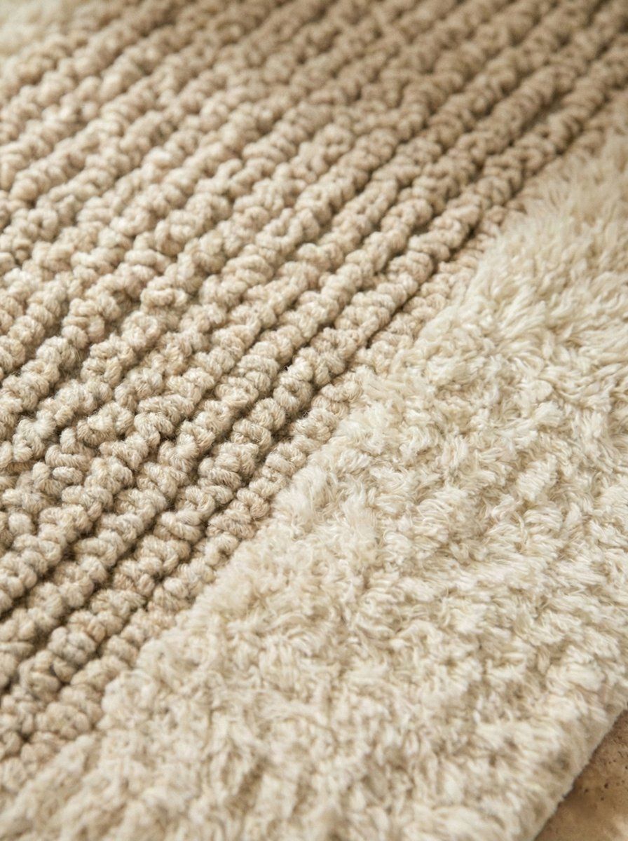 ALFOMBRA DE BAÑO REVERSIBLE OHIO BEIGE 70 X50