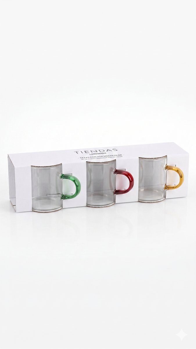 TAZAS ASA MULTICOLOR SET X 3