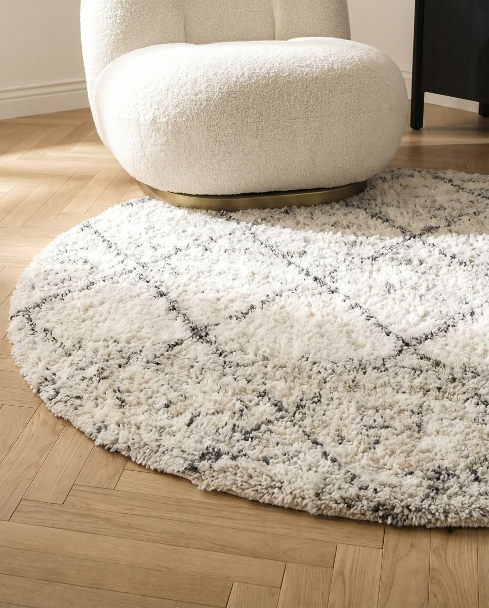 SHAGGY BRUMA MARROQUI ROUND GREY/IVORY 236D
