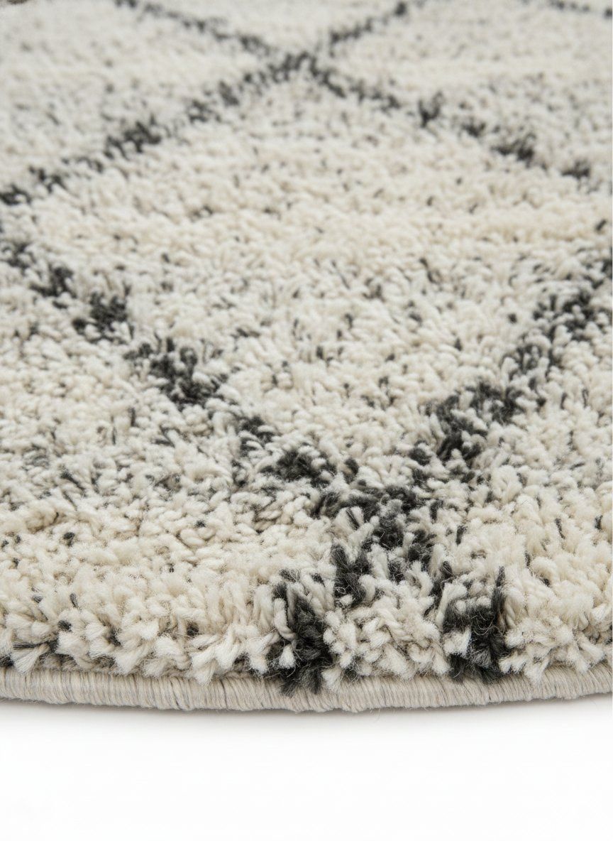 SHAGGY BRUMA MARROQUI ROUND GREY/IVORY 236D