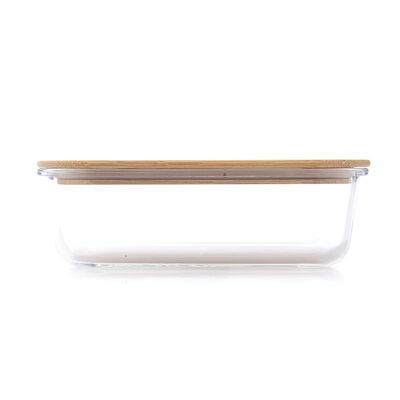 CONTENEDOR SAKURA DE VIDRIO C/ TAPA DE BAMBOO 1.5L