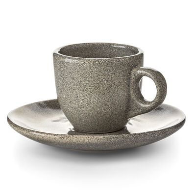 TAZA Y PLATO NIZA GRIS PIEDRA