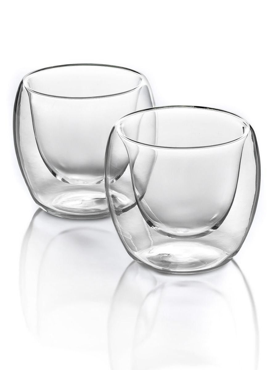 SET X 2 VASO DOTIA DOBLE VIDRIO