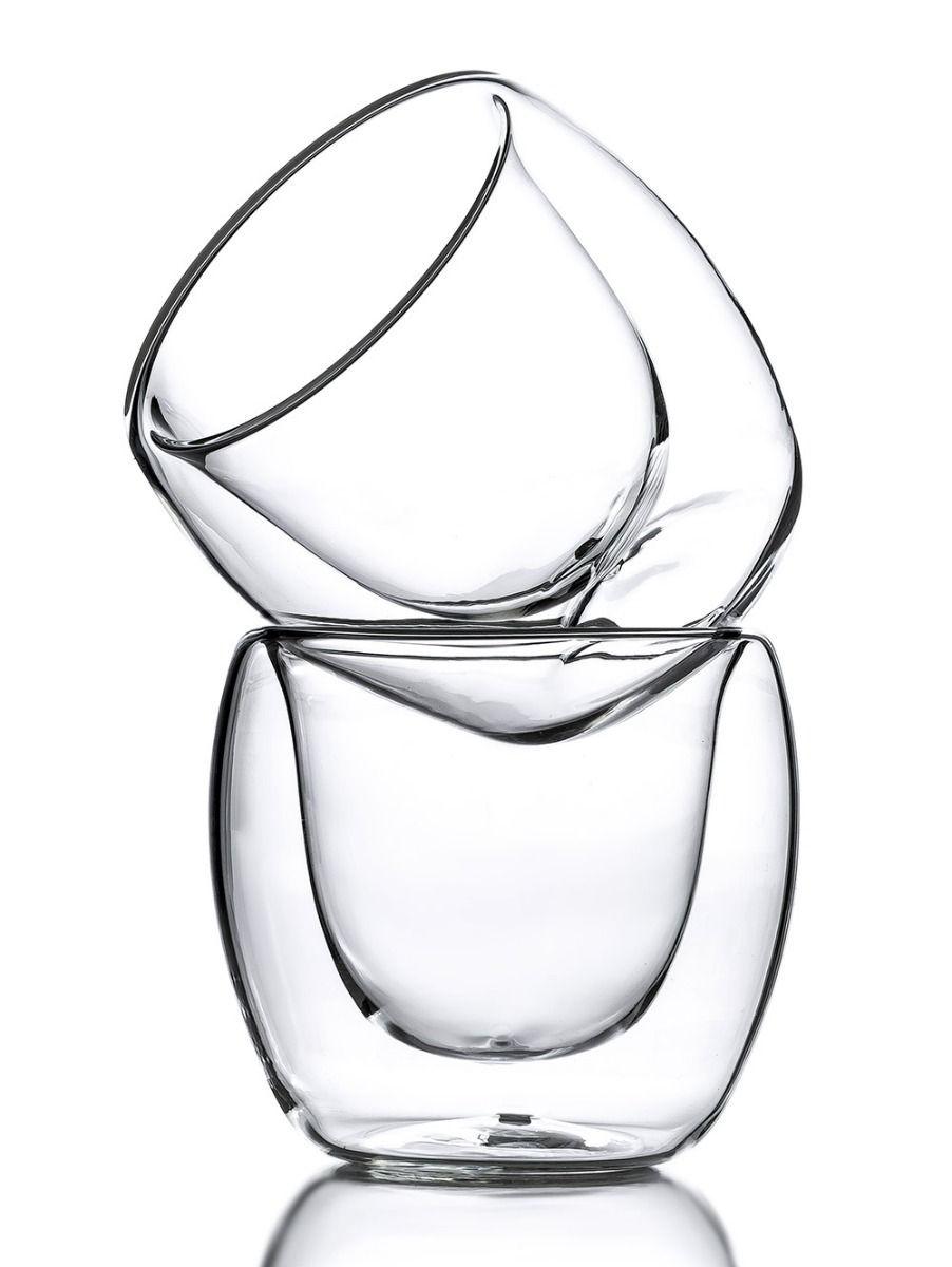 SET X 2 VASO DOTIA DOBLE VIDRIO