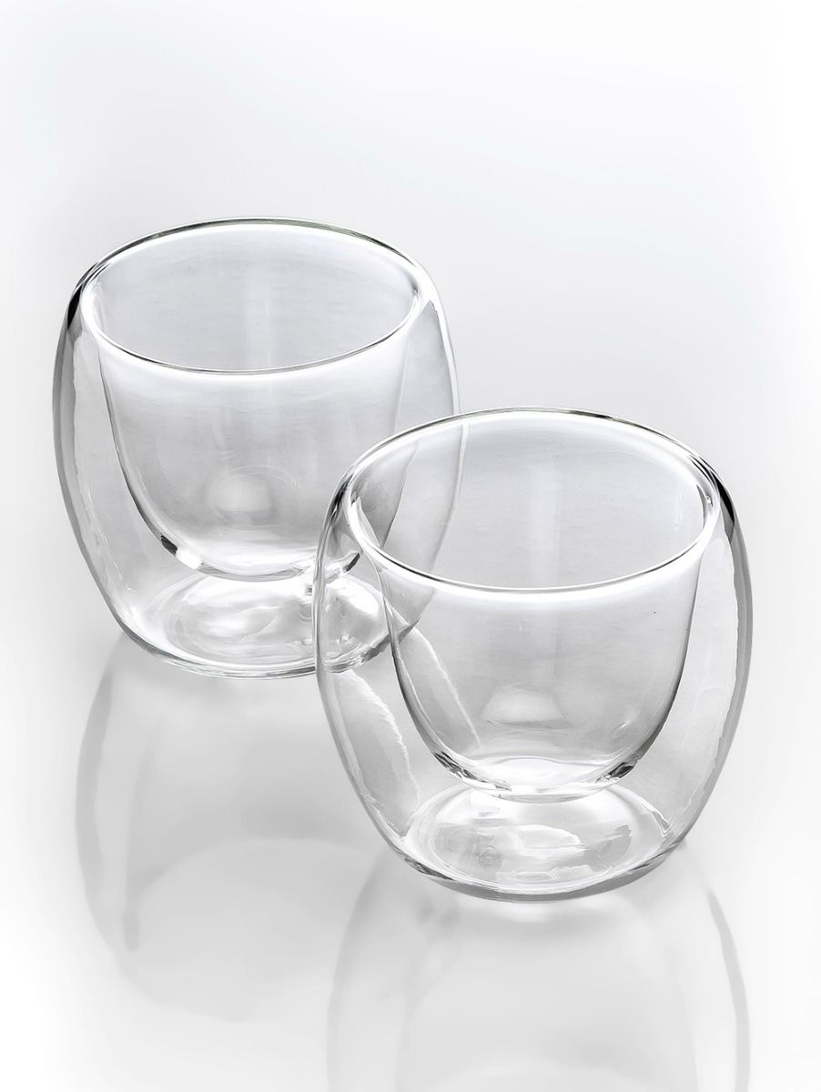 SET X 2 VASO DOTIA DOBLE VIDRIO