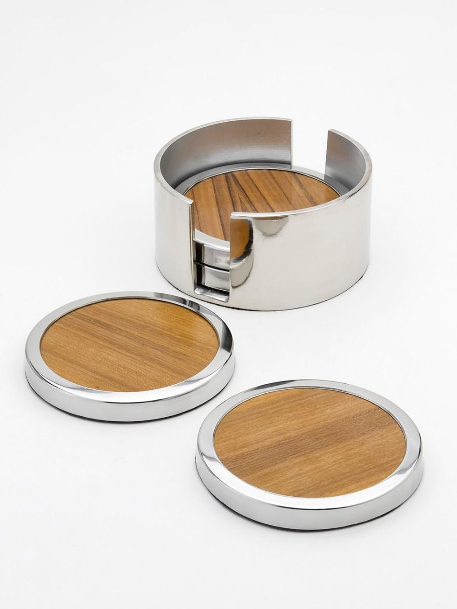 POSAVASOS TEAK CON CAJA SETX4