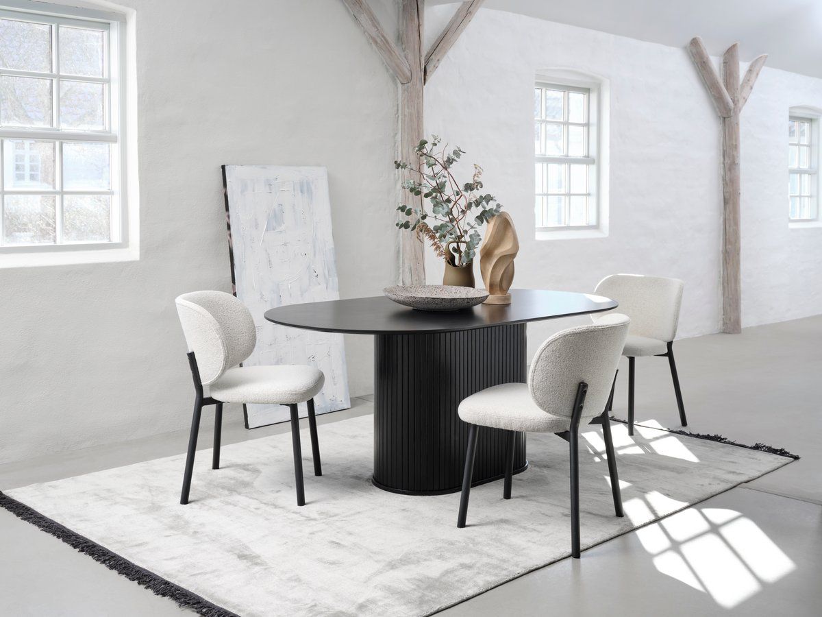 MESA DE COMEDOR OVAL LAYLA BLACK 180X95