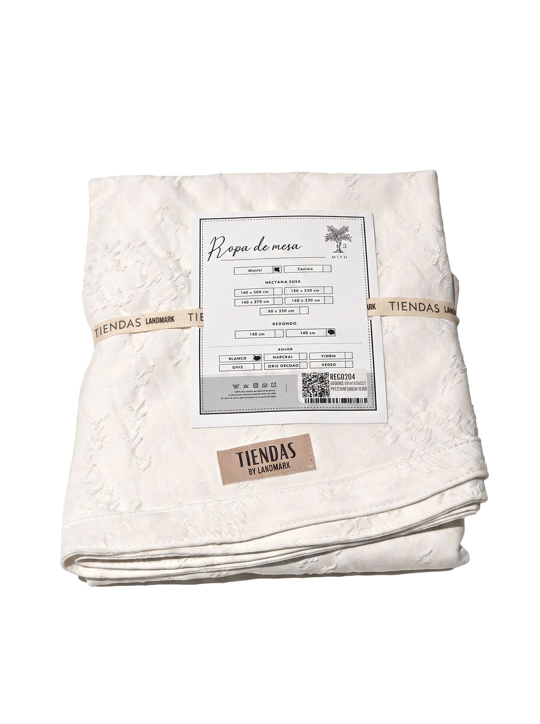 MANTEL GAIA BLANCO REDONDO 140CM DIAM