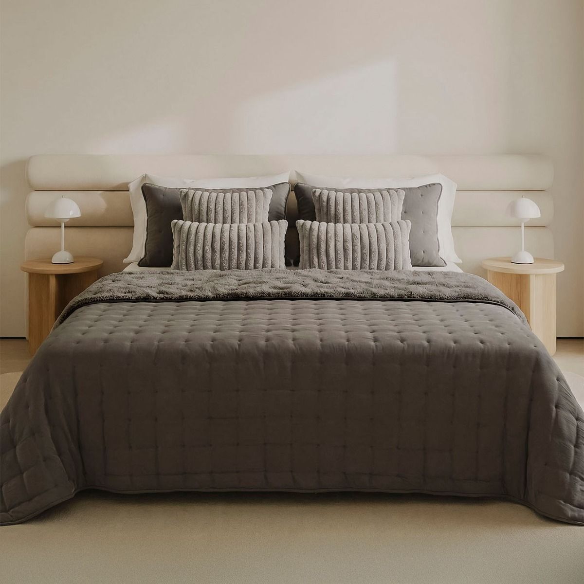 ACOLCHADO EMILY KING DARK GREY