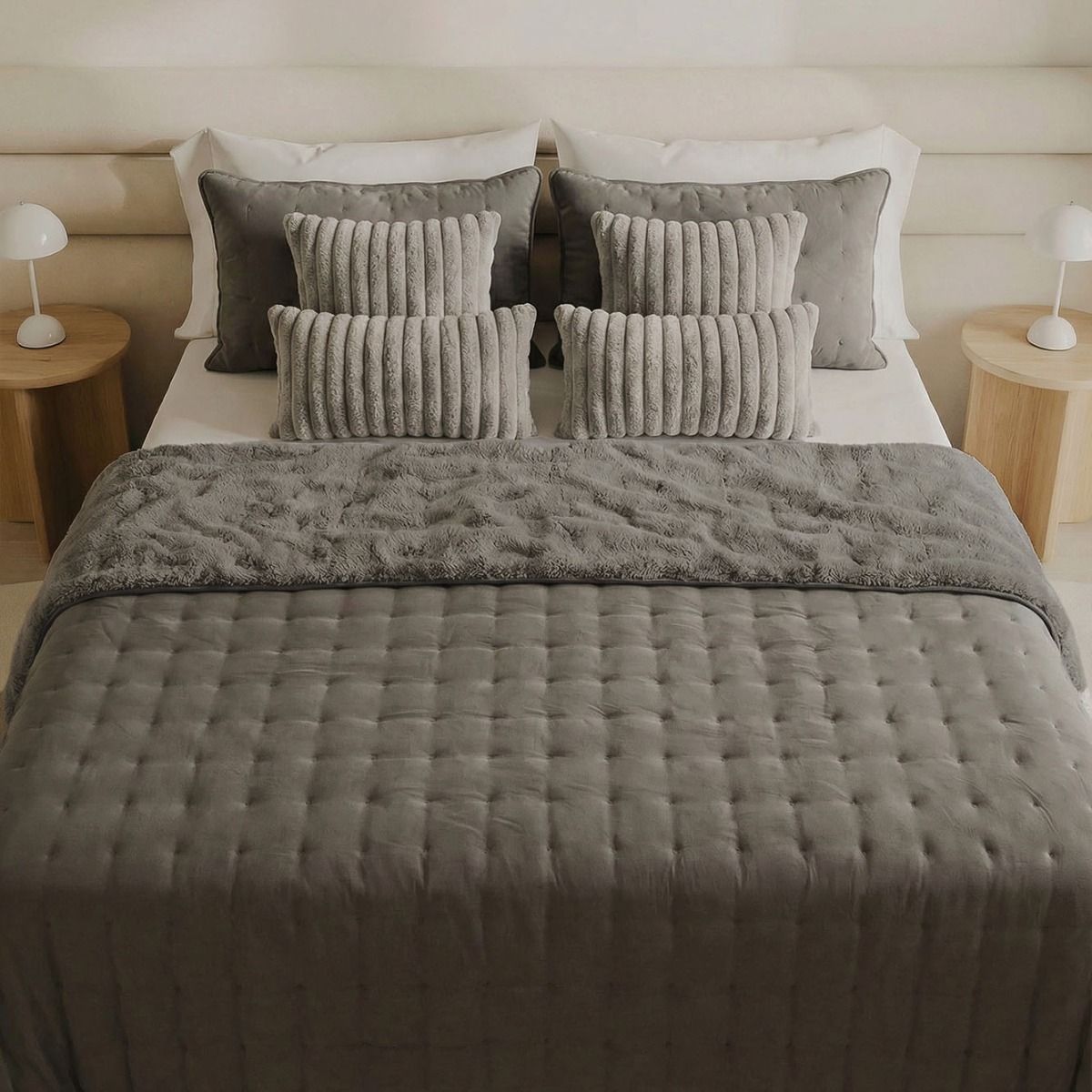 ACOLCHADO EMILY QUEEN DARK GREY