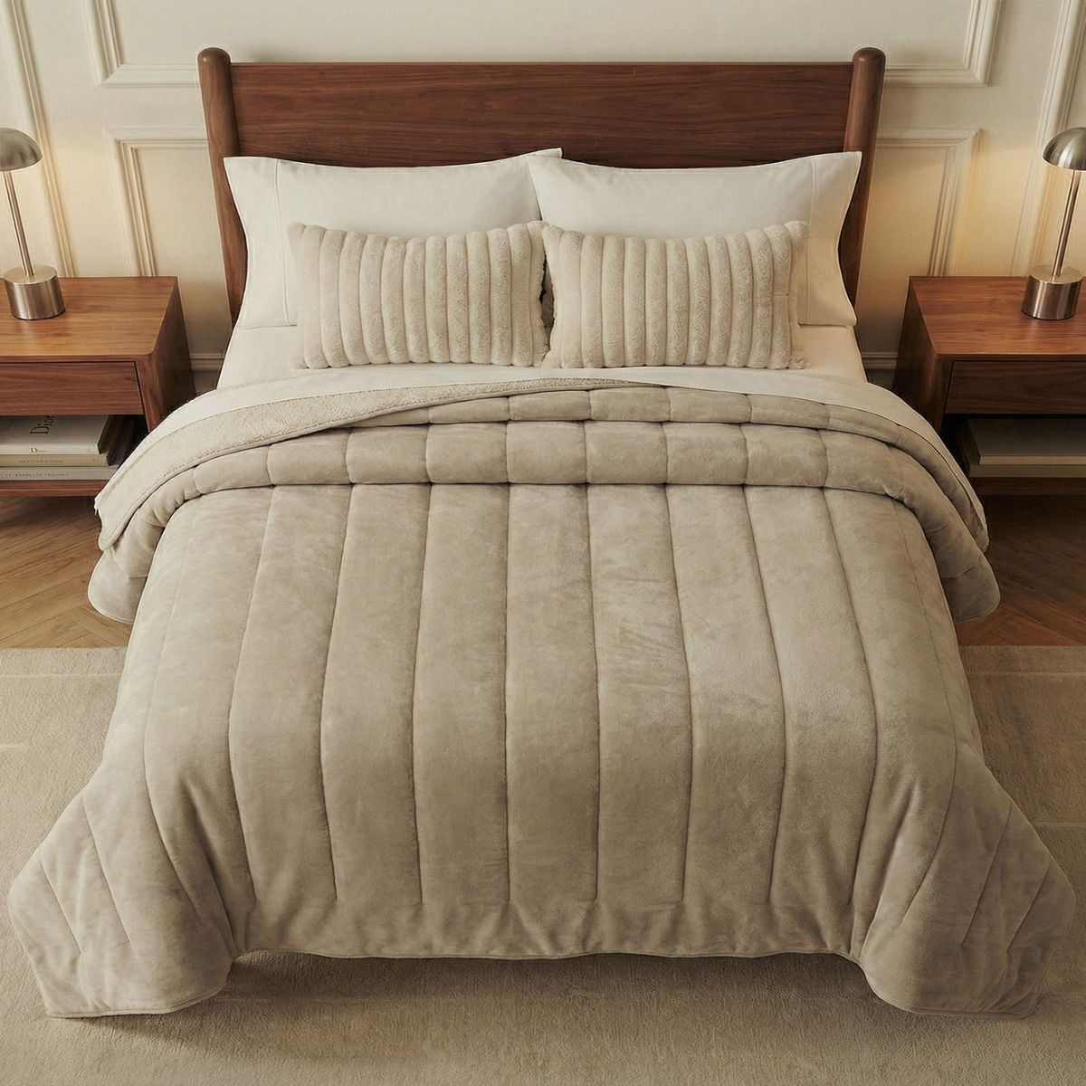 EDREDON FLANNEL PETRA SUPER KING PIEDRA