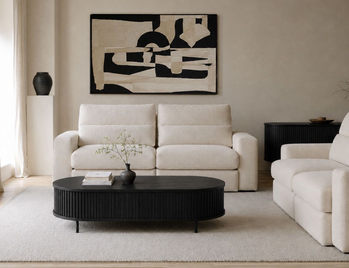 SOFA RECLINABLE MORA WHITE BOUCLE