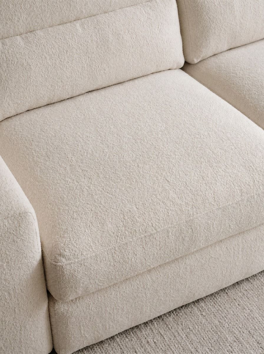 SOFA RECLINABLE MORA WHITE BOUCLE