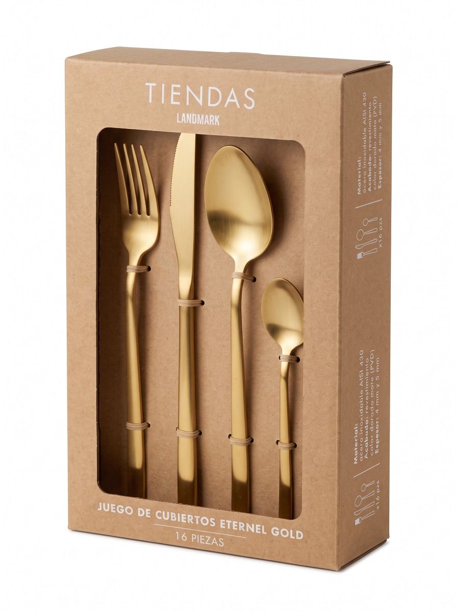 SET CUBIERTOS 16 PZS ETERNEL GOLD