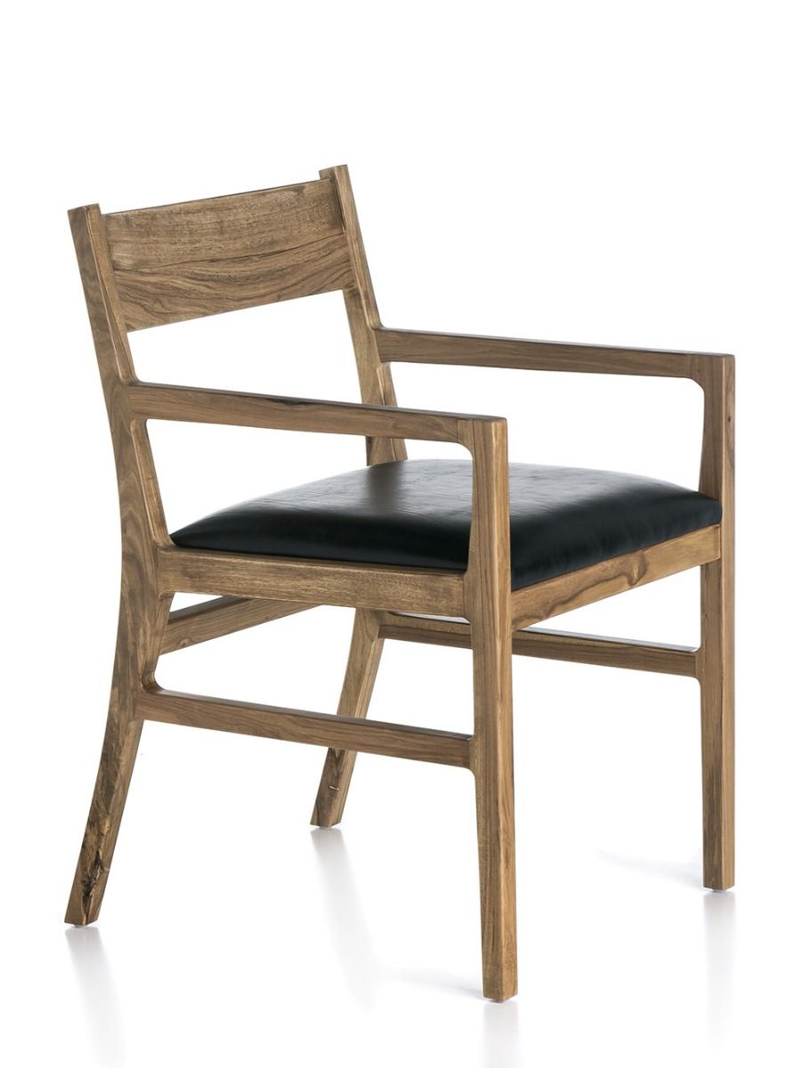 SILLA CON APOYABRAZO SUD LEATHER BLACK