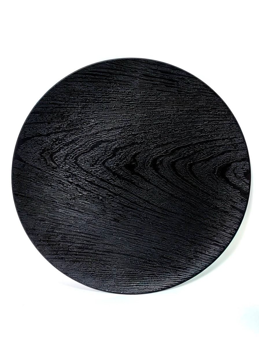 PLATO DE SITIO WOOD GRAIN-NEGRO