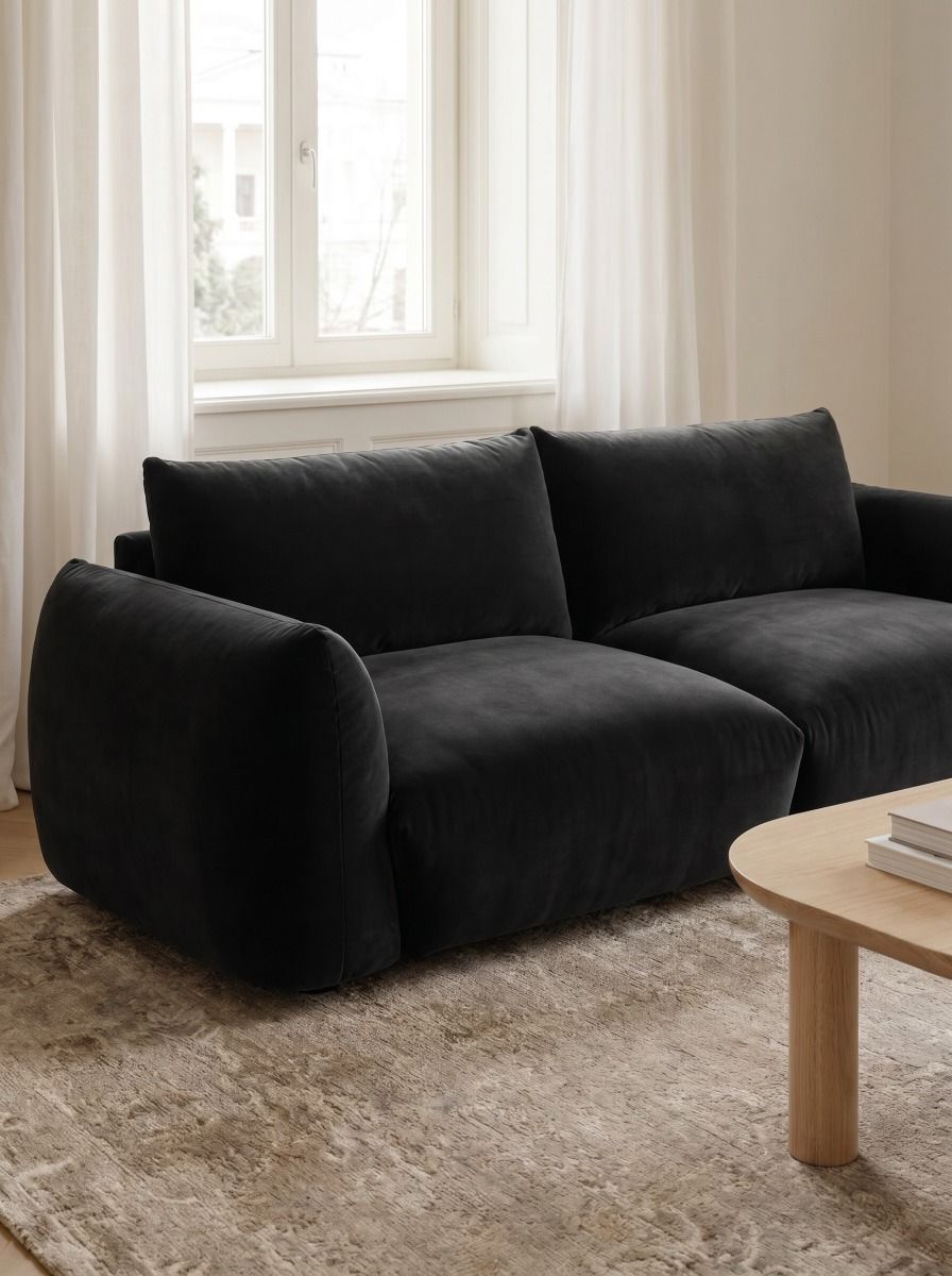 SOFA MILANO PRAGA CAT BLACK 215