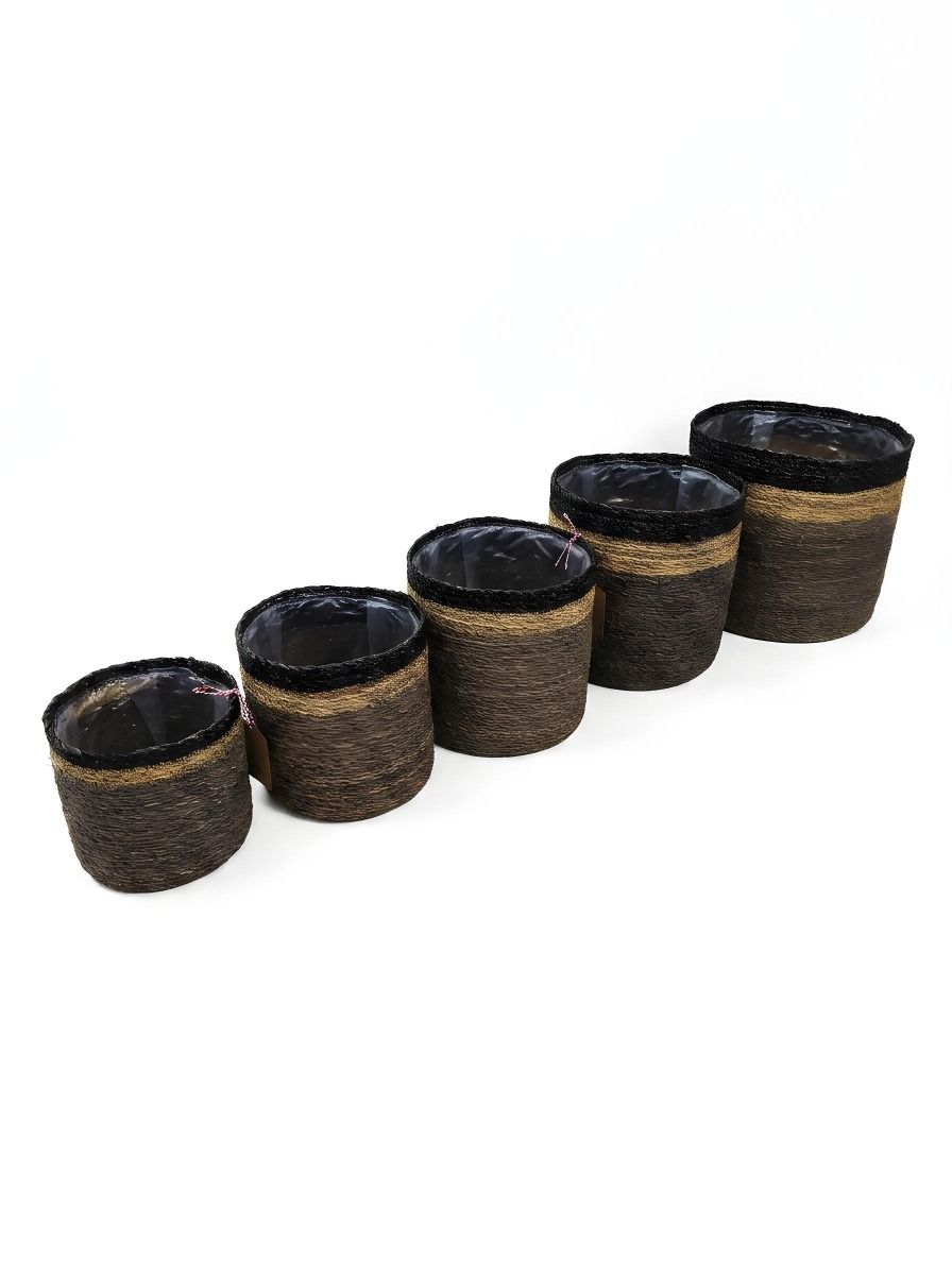 CONTENEDOR RINA GRAY NATURAL & BLACK S