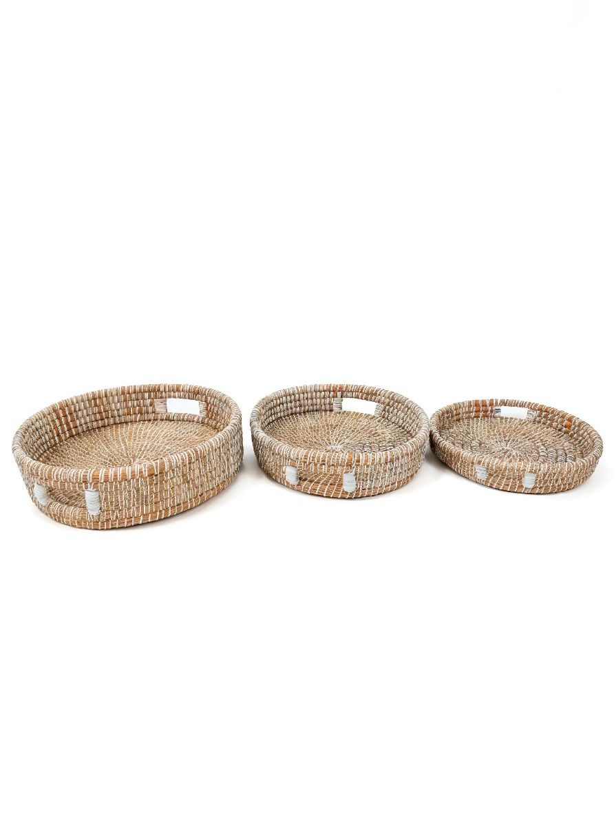 BANDEJA ANIKA NATURAL & WHITE L