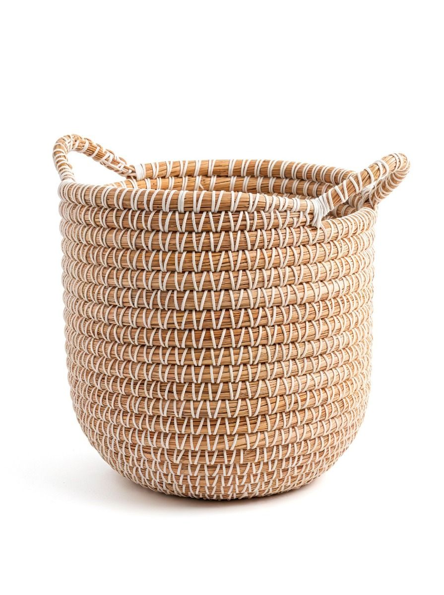 CANASTO ANIKA NATURAL & WHITE M