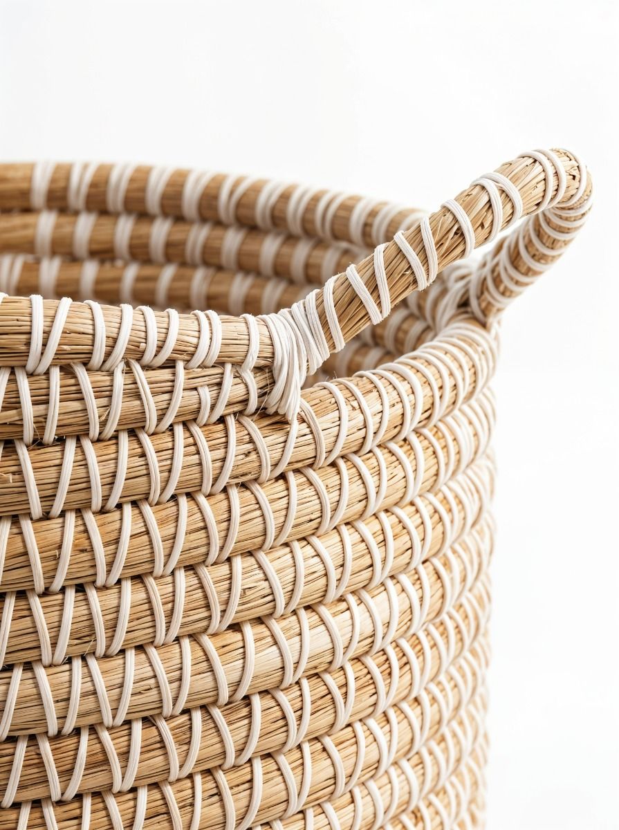 CANASTO ANIKA NATURAL & WHITE M