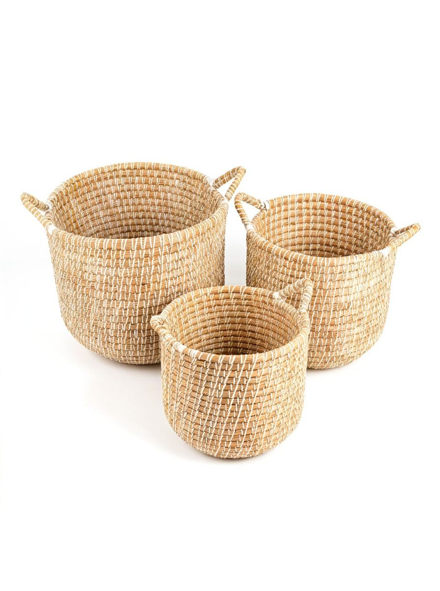 CANASTO ANIKA NATURAL & WHITE L