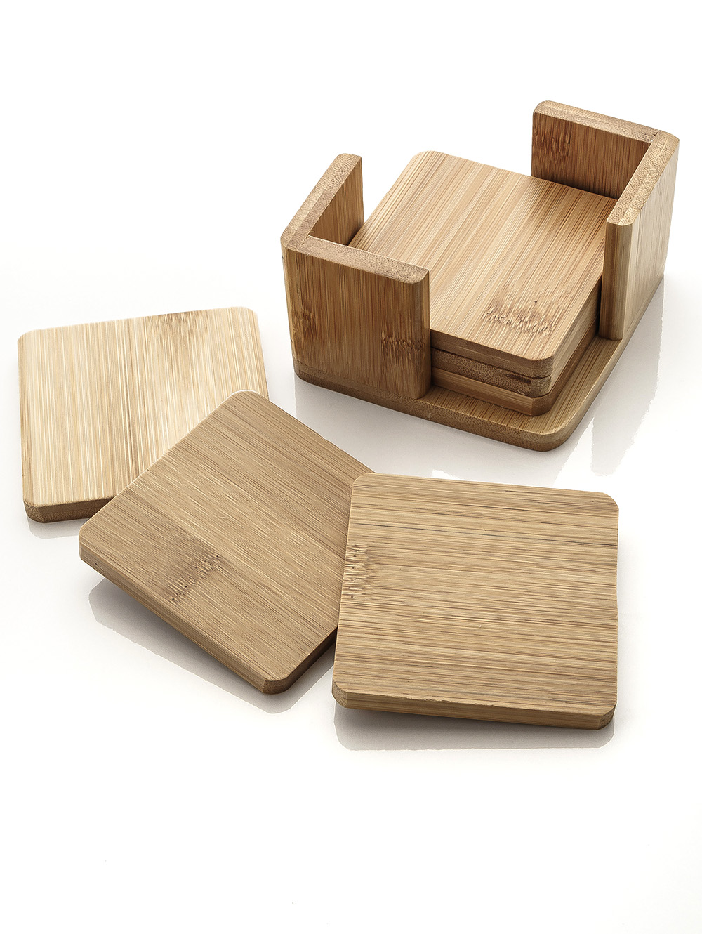 portavasos-SET X6 POSAVASOS CUADRADOS + BASE MADERA BAMBOO-TOPCOOK-1.jpg image number null