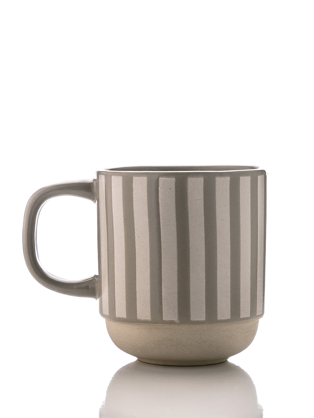 MUG RAYAS BLANCAS Y GRISES 436 ML image number null