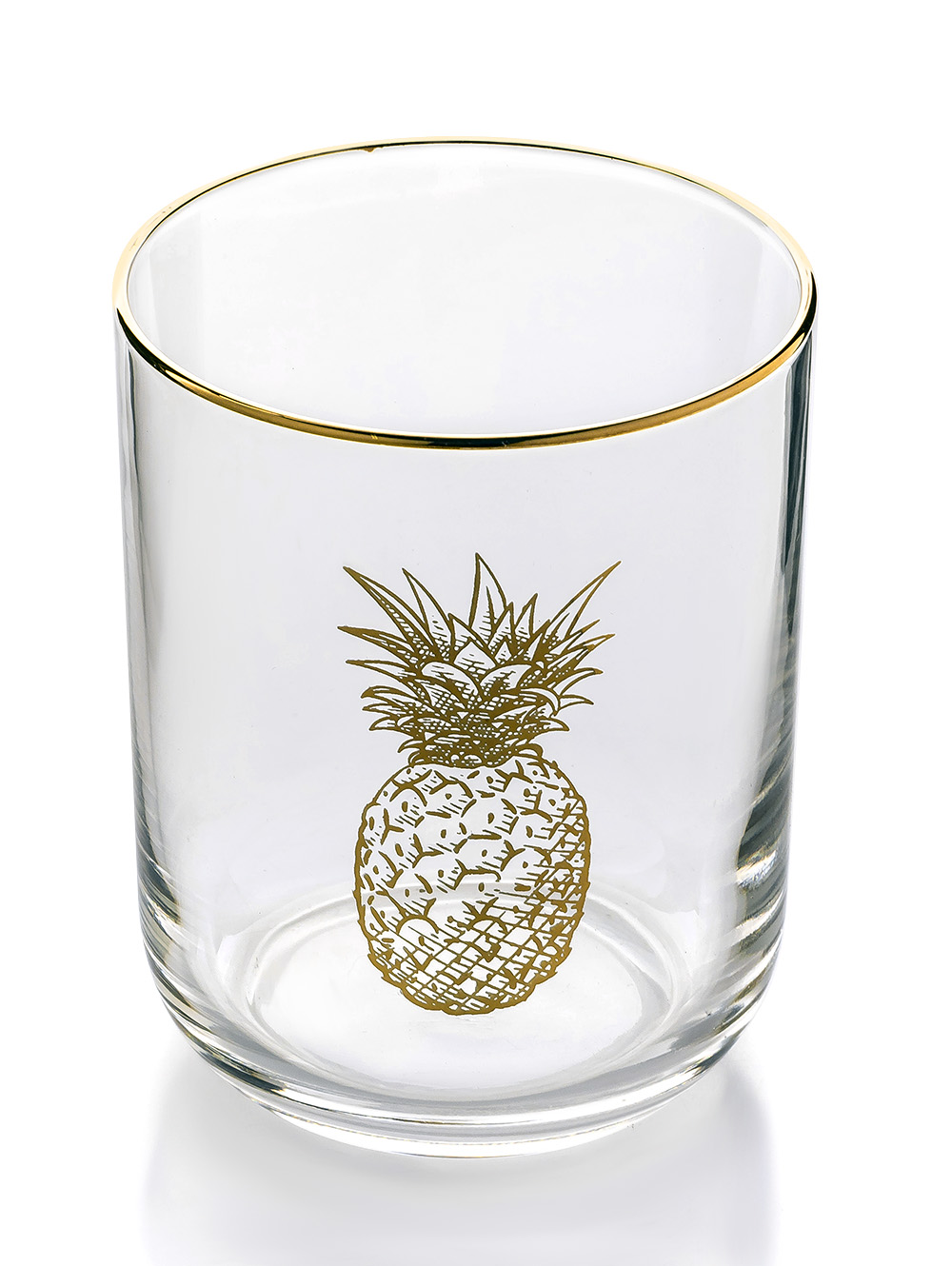 Vaso de vidrio con dibujo dorado-PINEAPPLE-Landmark-02.jpg image number null