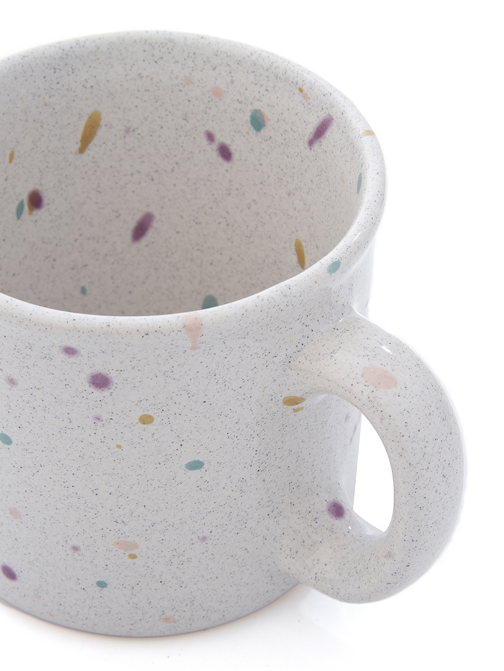 Taza de ceramica blanca con puntos de colores-TAZA N1 BLANCO PIEDRA SALP MULTICOLOR PASTEL-Tiendas Landmark-1.jpg image number null