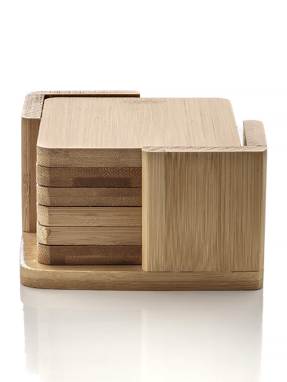 portavasos-SET X6 POSAVASOS CUADRADOS + BASE MADERA BAMBOO-TOPCOOK-3.jpg image number null