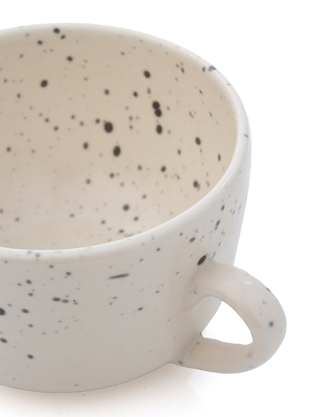 Tazon de ceramica salpicada-TAZA N3 CREMA SATINADO SALP BLUR NEGRO-Tiendas Landmark-1.jpg image number null