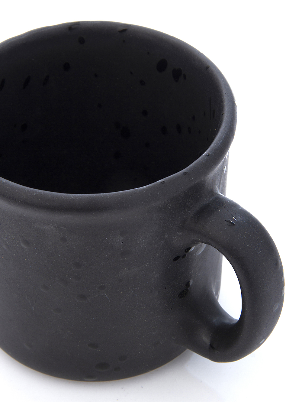 Taza de cercamica negra salpicada-TAZA VARSOVIA N1 NEGRO MATE SALP BRILLANTE-Tiendas Landmark-1.jpg image number null