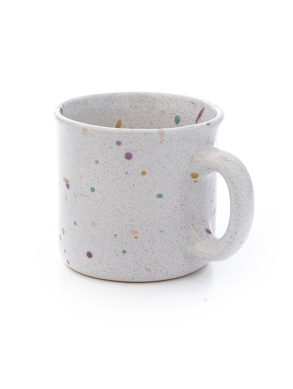 Taza de ceramica blanca con puntos de colores-TAZA N1 BLANCO PIEDRA SALP MULTICOLOR PASTEL-Tiendas Landmark-2.jpg image number null