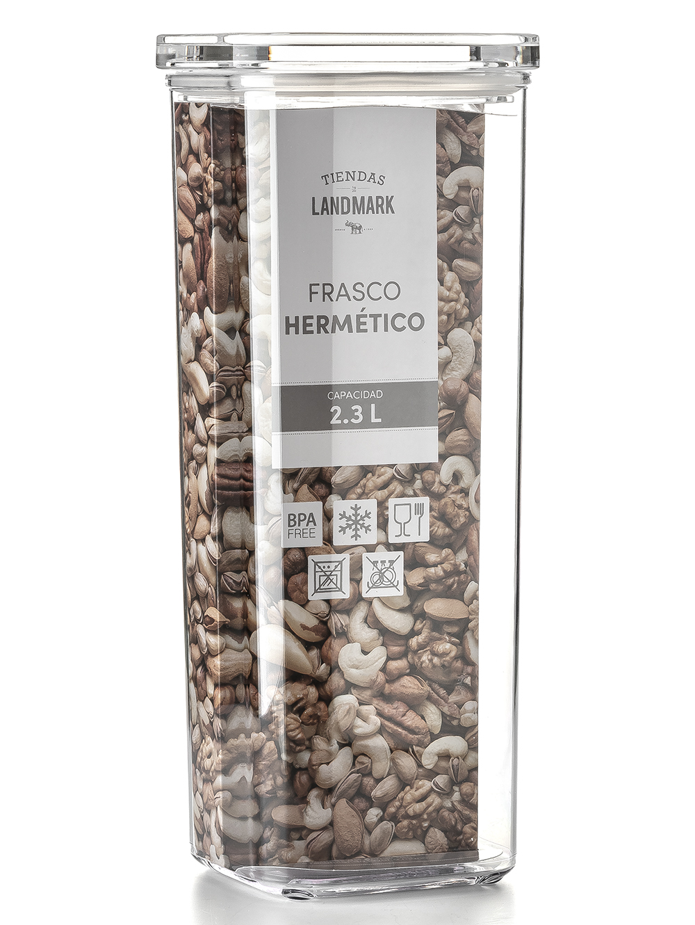 FRASCO HERMETICO CUADRADO CLEAR 2300ML image number null